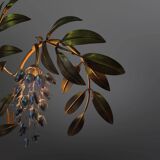 Grande applique murale dorée "Wisteria" de Hans Kögl, Allemagne années 1970