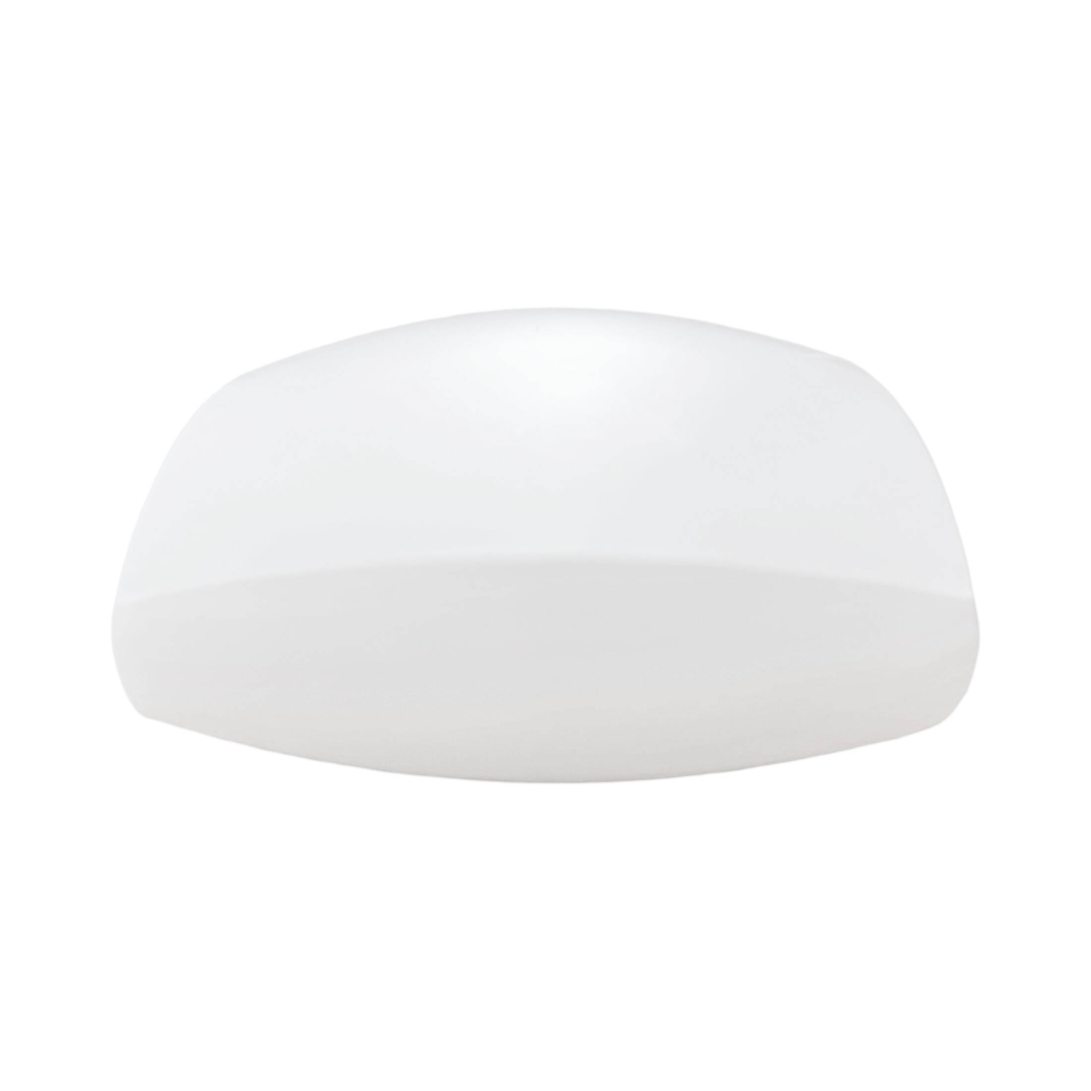 White glass ceiling lamp Kamenický Šenov, Czechoslovakia 1970s
