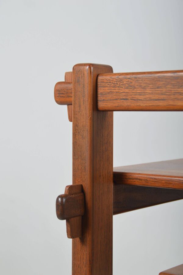 Chariot de service brutaliste à plateaux interchangeables, années 1970