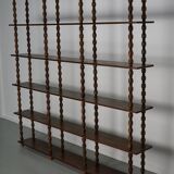 French Oak Mid-Century Bobbin Shelving Unit