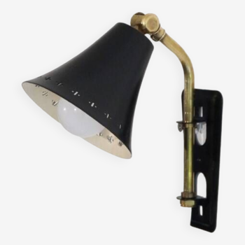 Scandinavian wall lamp in brass and lethal 1960