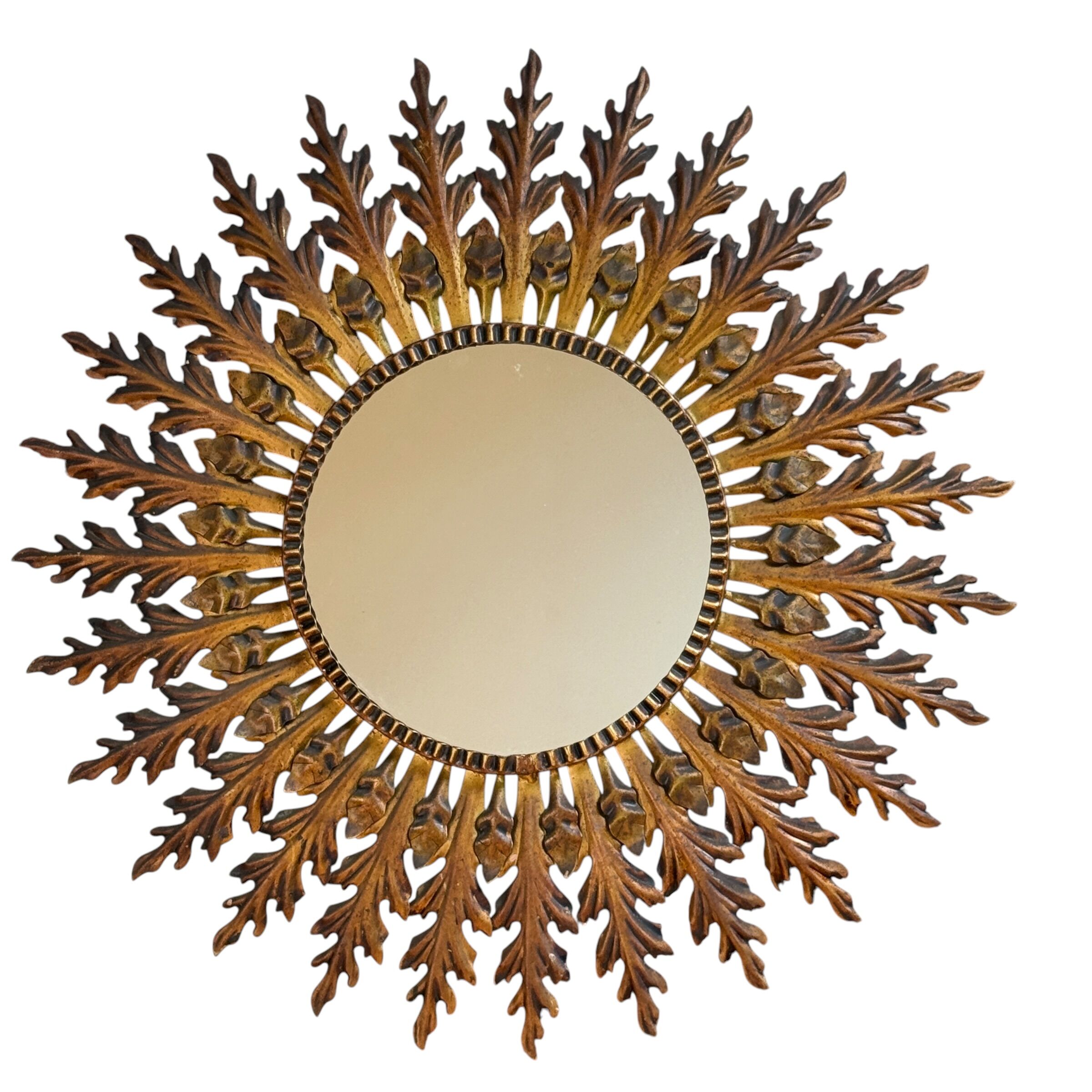 Magnificent sun mirror from the 1950s Italy.