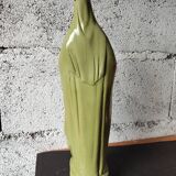 Ancient statue of Saint Thérèse of Lisieux – patinated olive green plaster