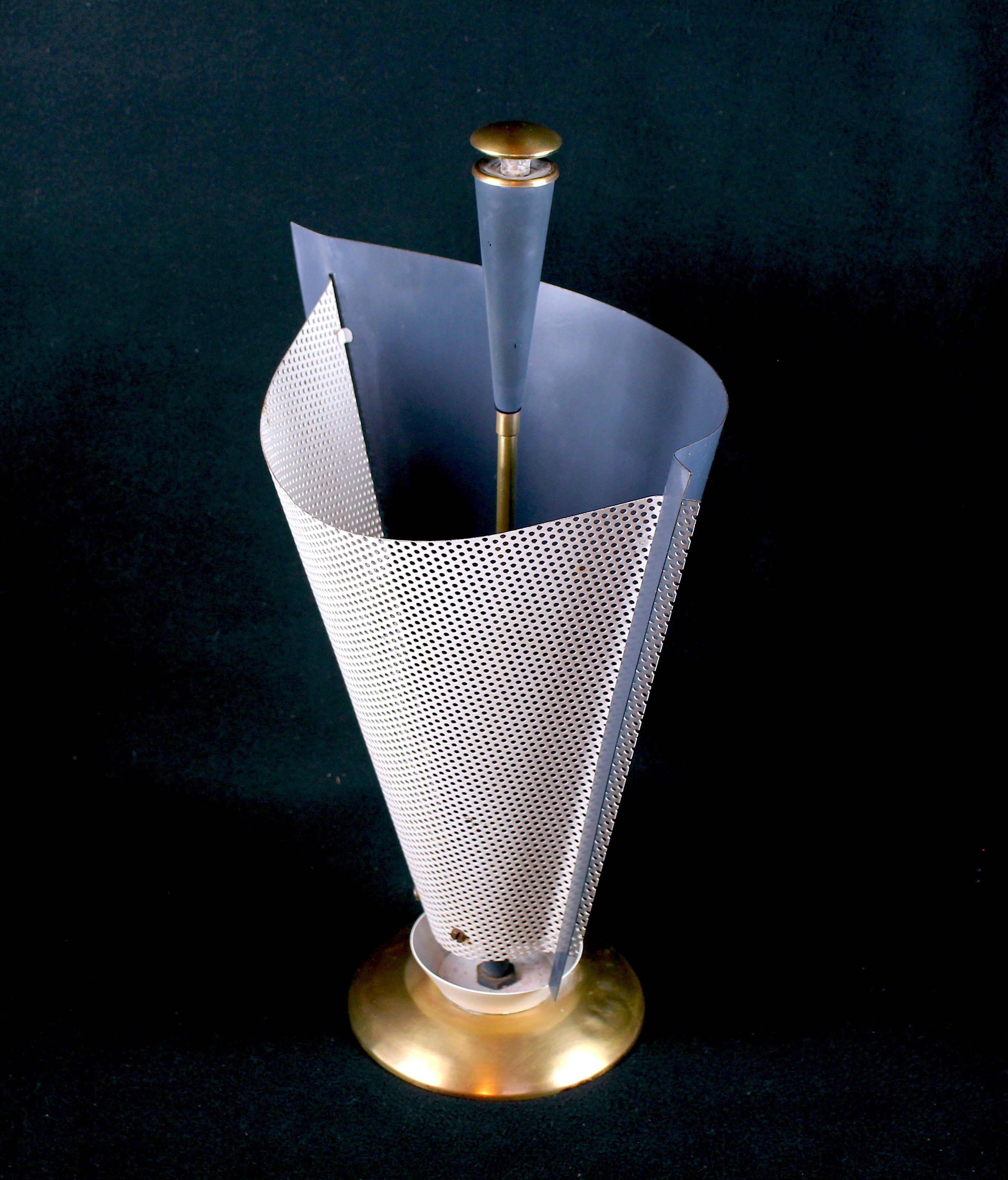 Umbrella holder, brass and pierced metal, France