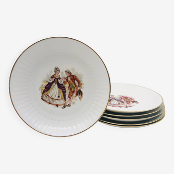 Lot de 6 assiettes plates en porcelaine « Chauvigny FD »