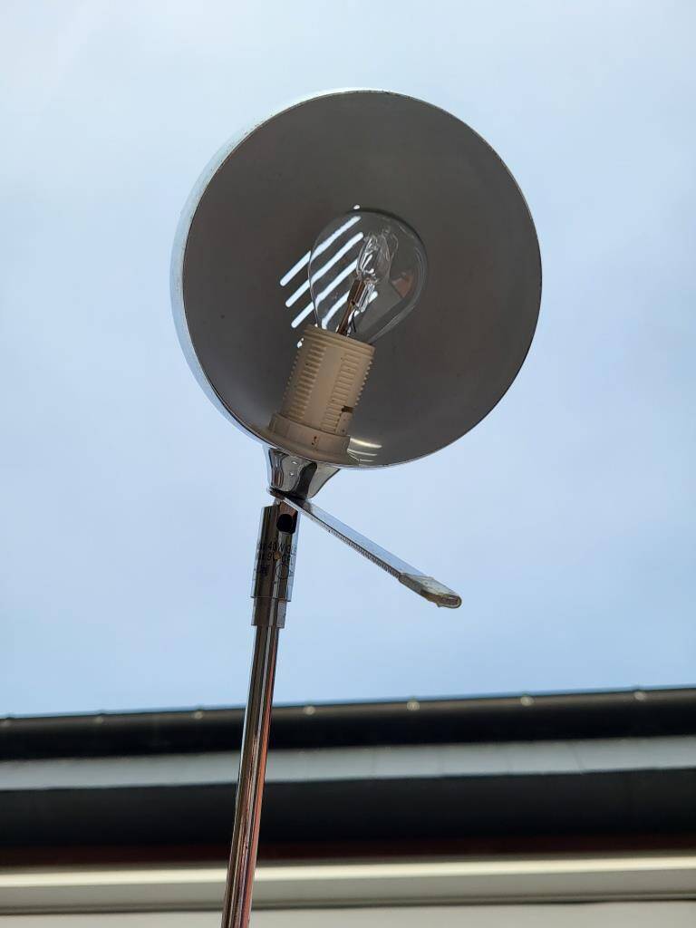 Vintage ARC floor lamp with 5 adjustable chrome arms on marble base