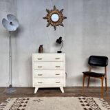 Vintage white chest of drawers feet compass 1960