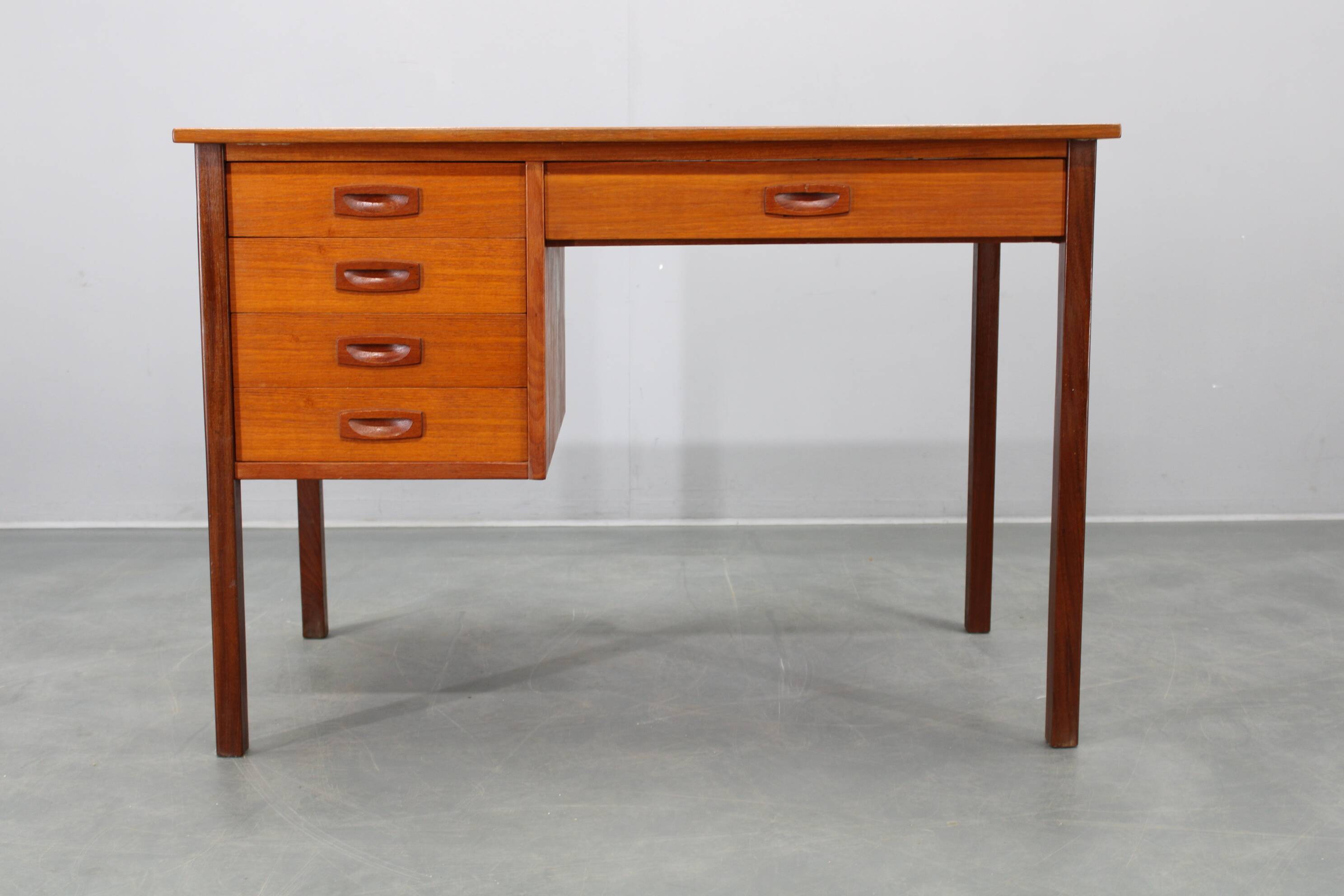 Mid-century Danish freestanding teak writing desk