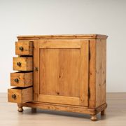 Cabinet Biedermeier en pin ancien avec 4 tiroirs