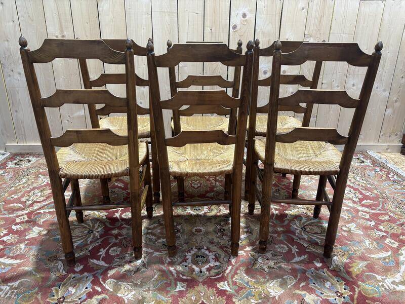 Série de chaises paillées salle à manger