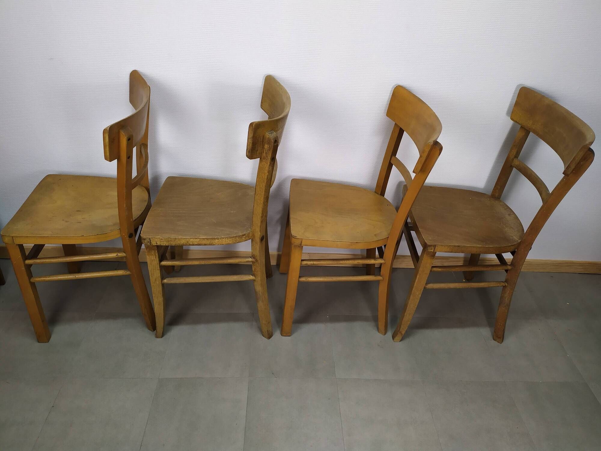 Lot of 4 Luterma Wood Bistrot Chair - year 50 - 60