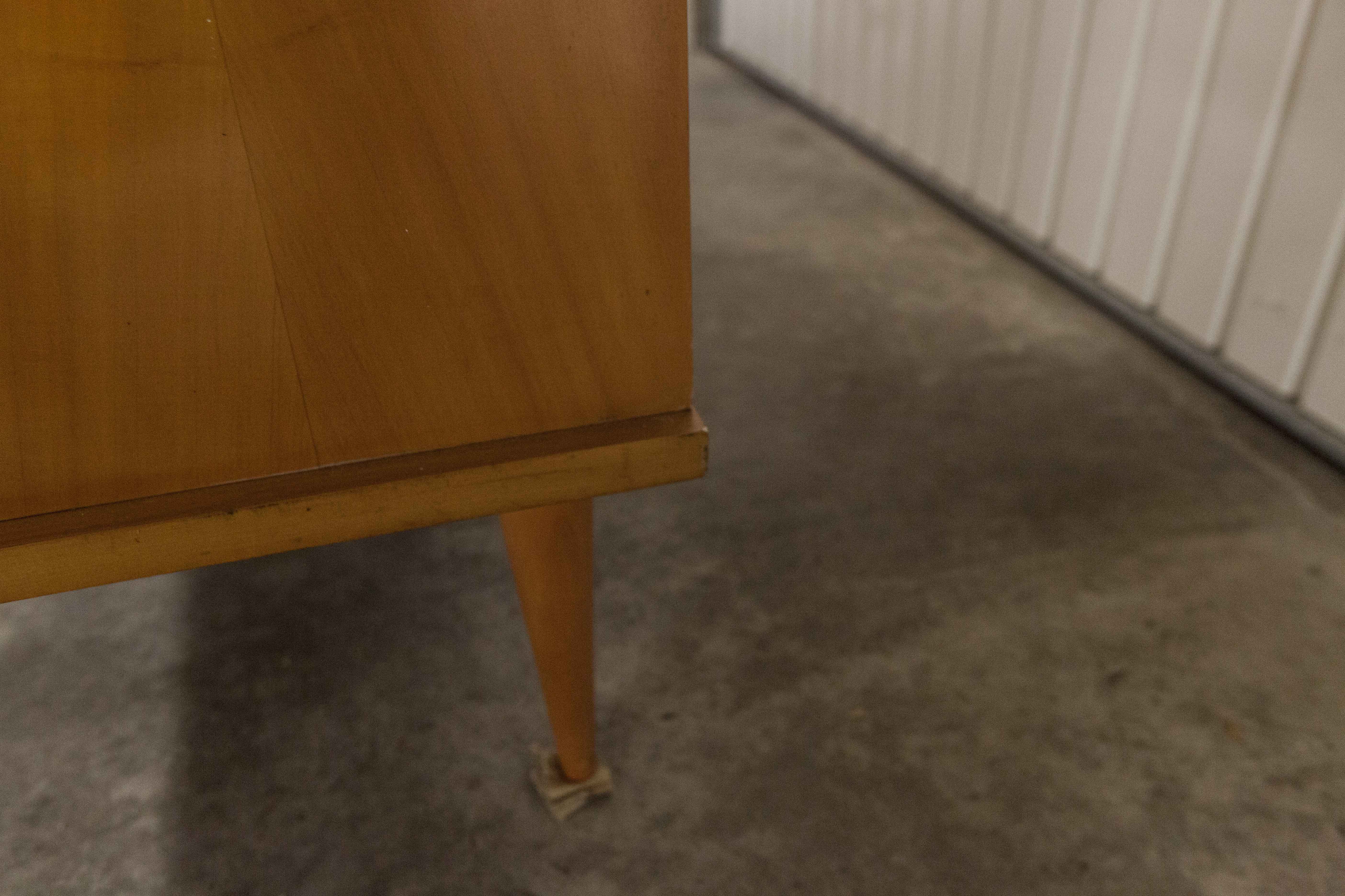 Scandinavian wardrobe 1960 honey color 4 doors L 205 cm