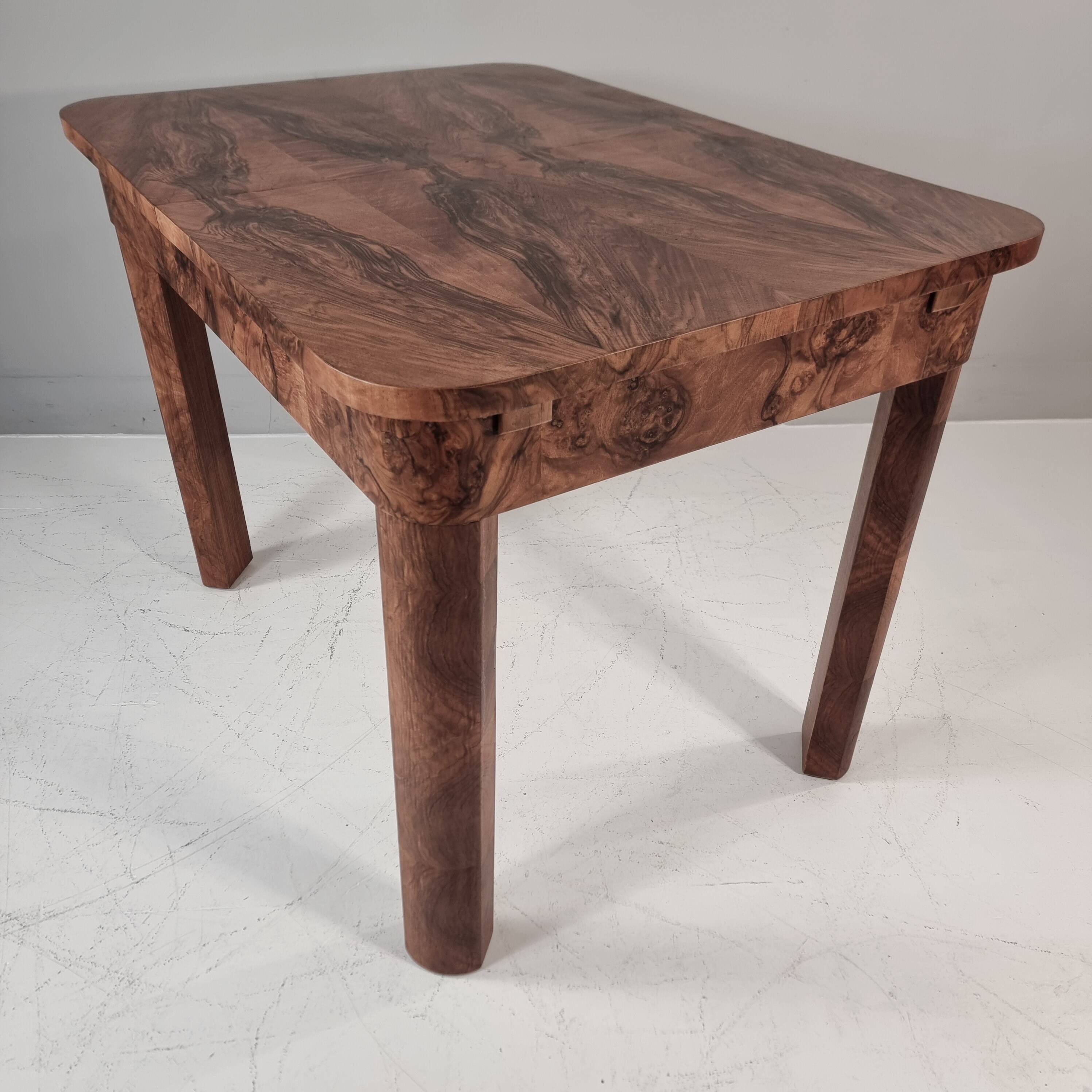 Art Deco dining table in walnut, 1960s