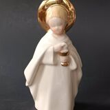 Faience statue from Desvres, communion angel by Gabriel Fourmaintraux.