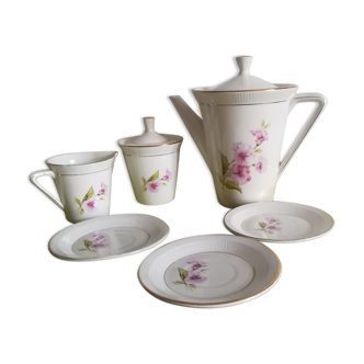 Gien vintage set chevreuse jug with milk pot and sugar bowl with 3 saucers