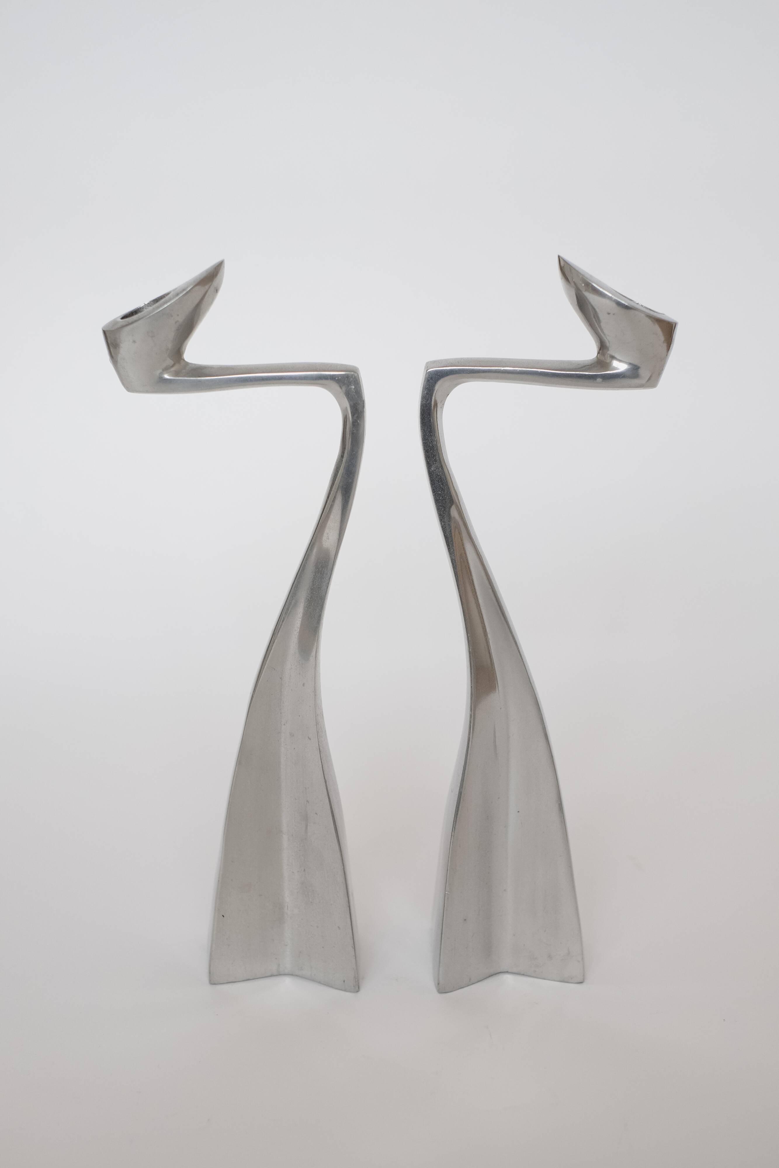 Pair of candle holders by Matthew Hilton 80's