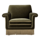 Fauteuil danois des années 1970, velours vert d'origine.