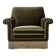 Fauteuil danois des années 1970, velours vert d'origine.