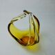 Centre de table par seguso en verre de murano jaune, italie, 1970