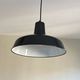 Old pendant lamp black enameled sheet metal industrial garage workshop vintage LAMP-7122
