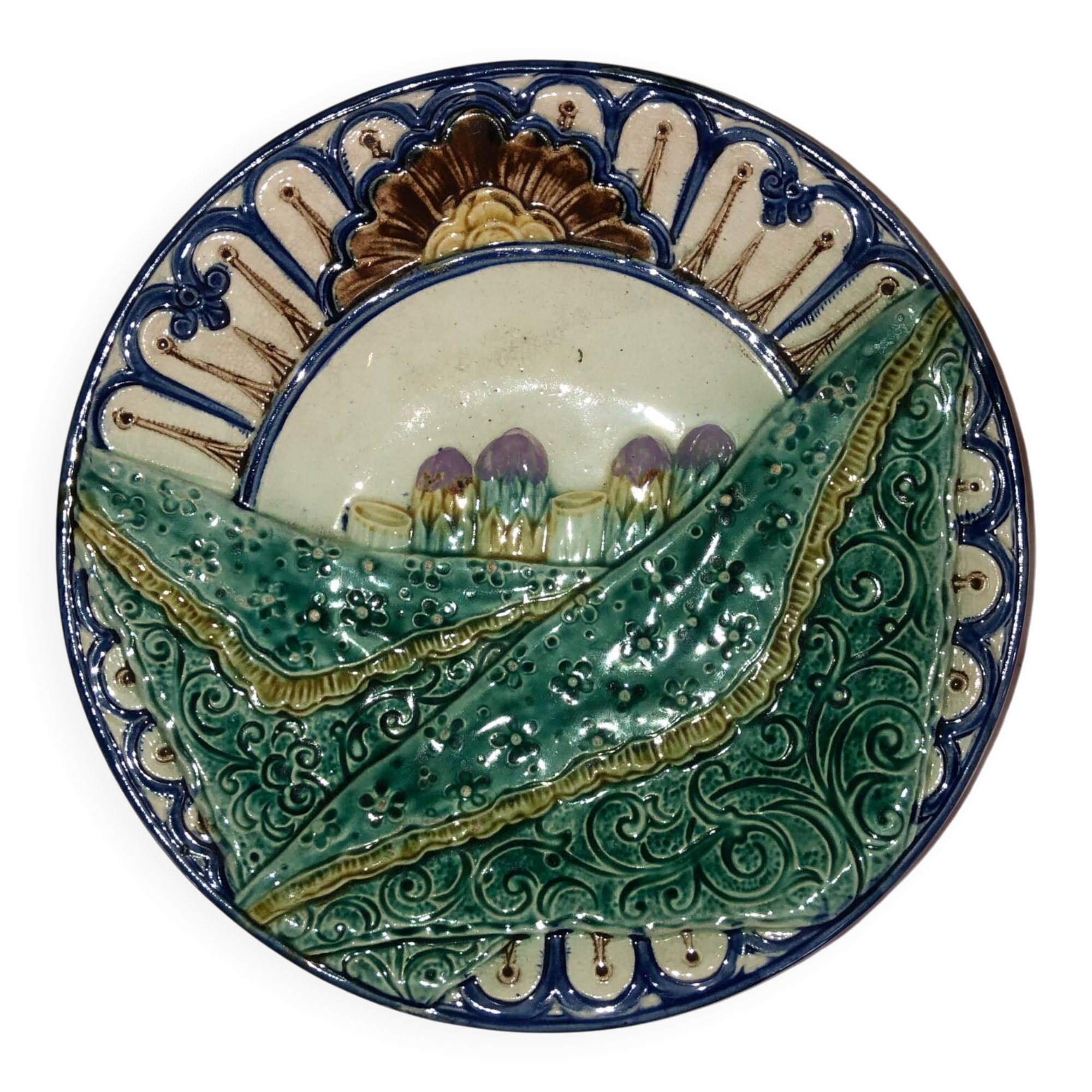 Asparagus plate barbotine Wasmuel