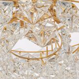 Chandelier, brass and crystal glass by Kinkeldey, Germany, 1970s.