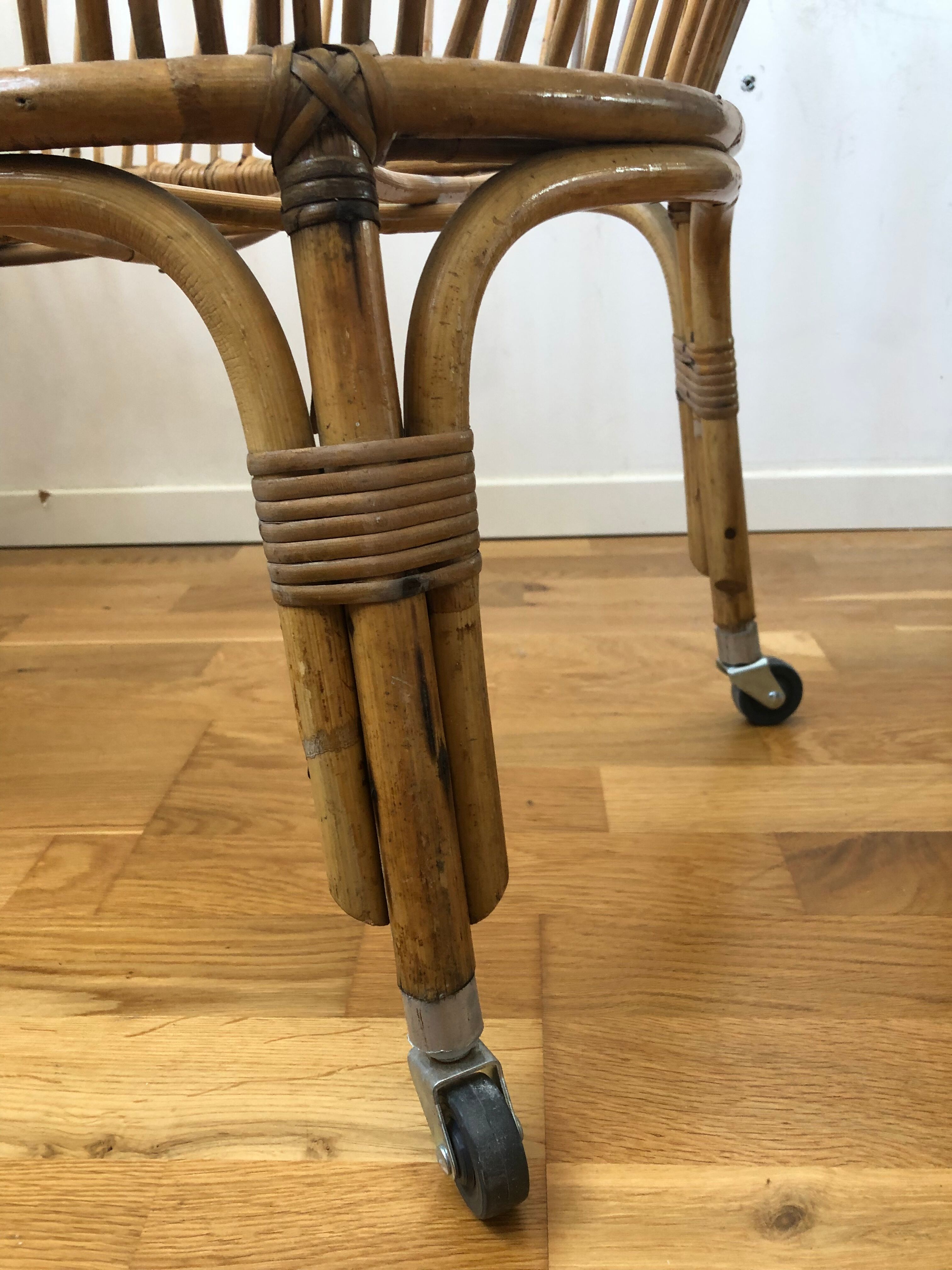 Vintage rattan cradle