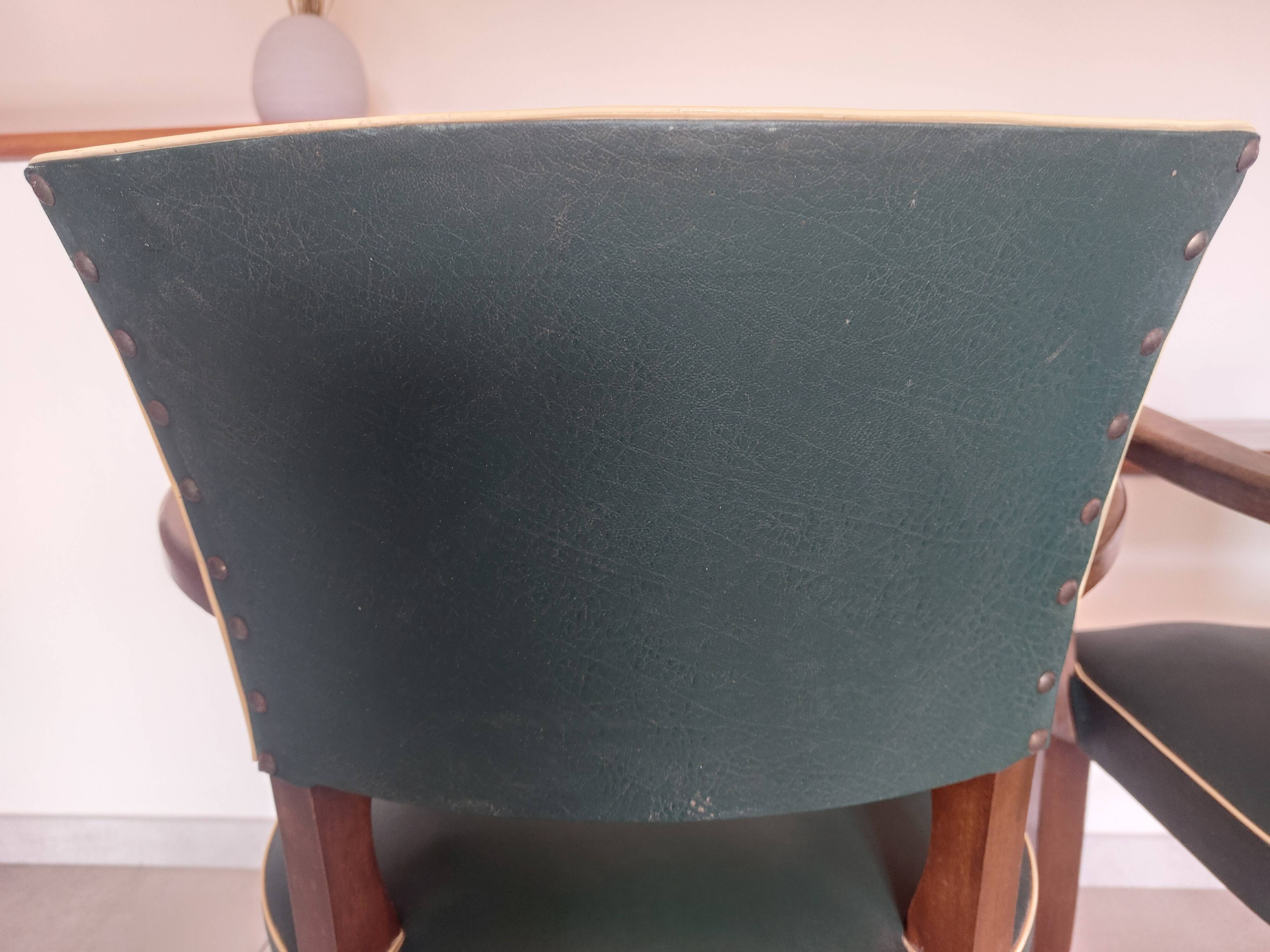 paire de chaises, fauteuils bridges vert foncé