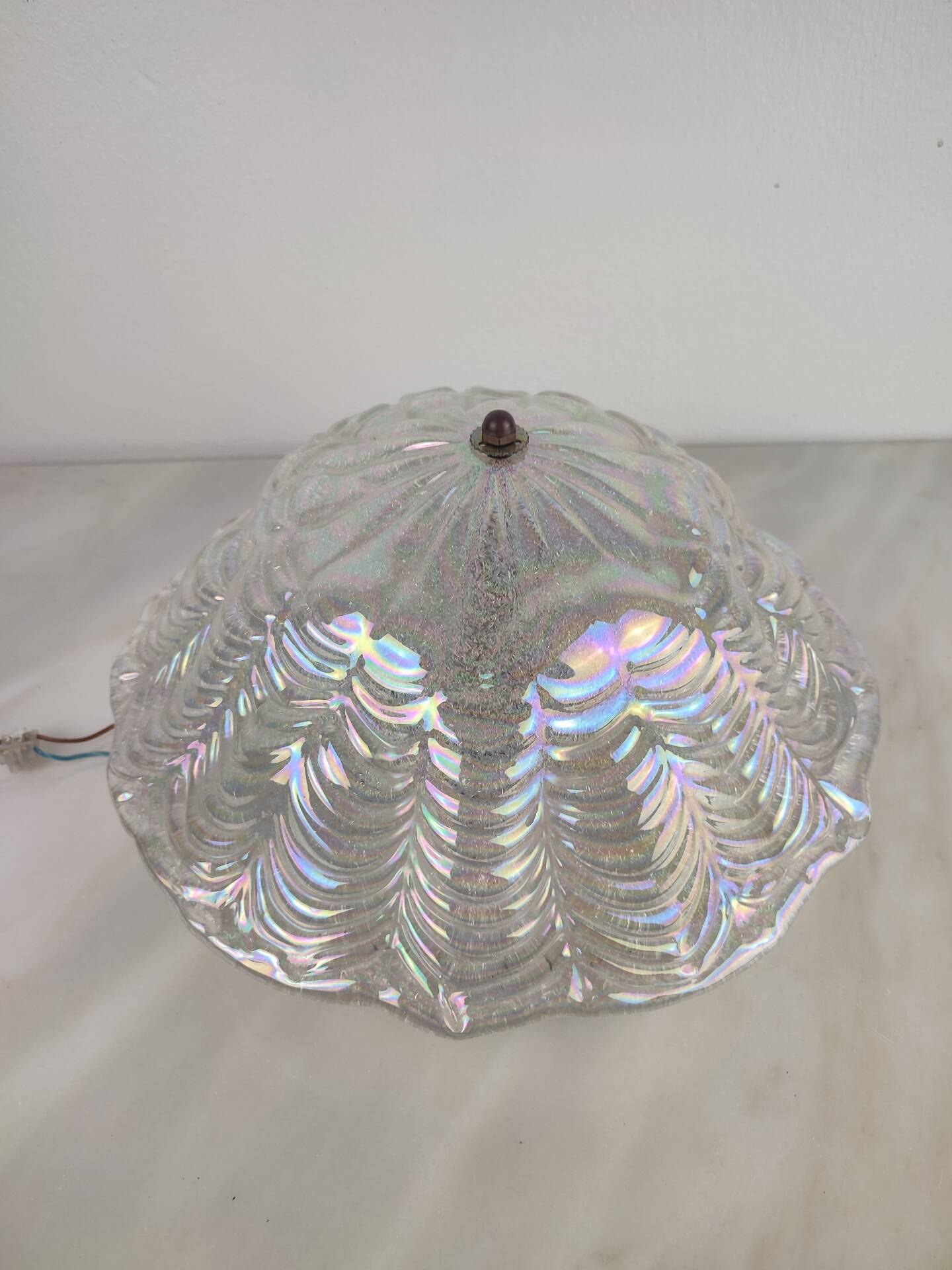 Lustre en verre de Murano irisé italien, 1970