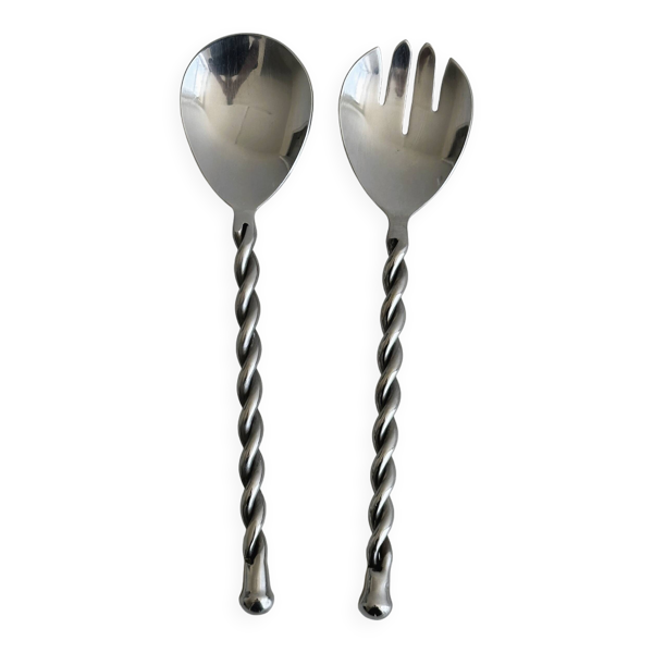 Couverts à salade torsadés