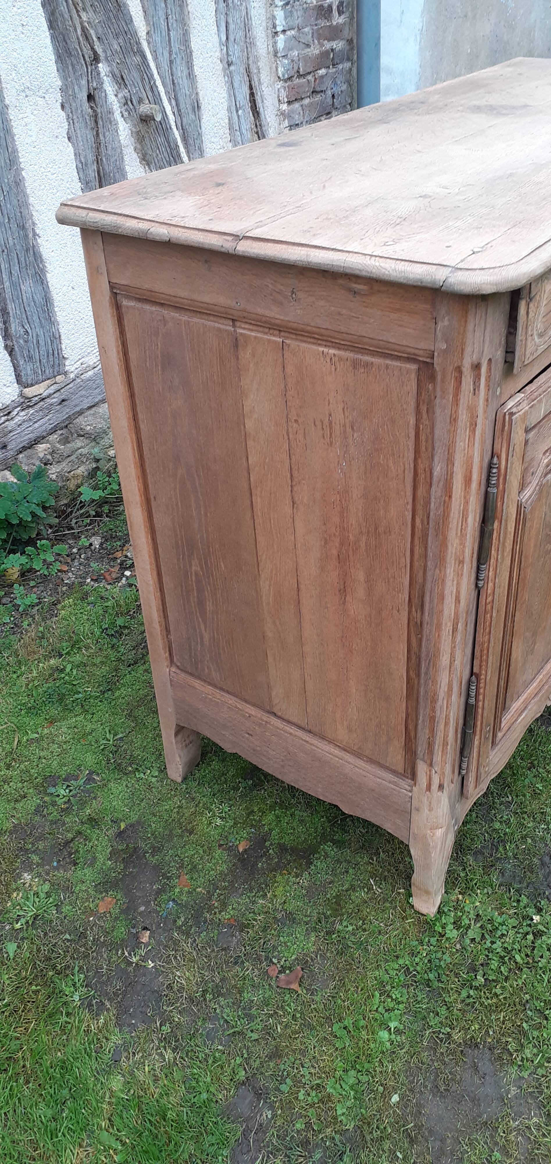 Country sideboard 2 doors 2 drawers solid oak old raw wood