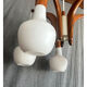 Lustre vintage en teck et opaline