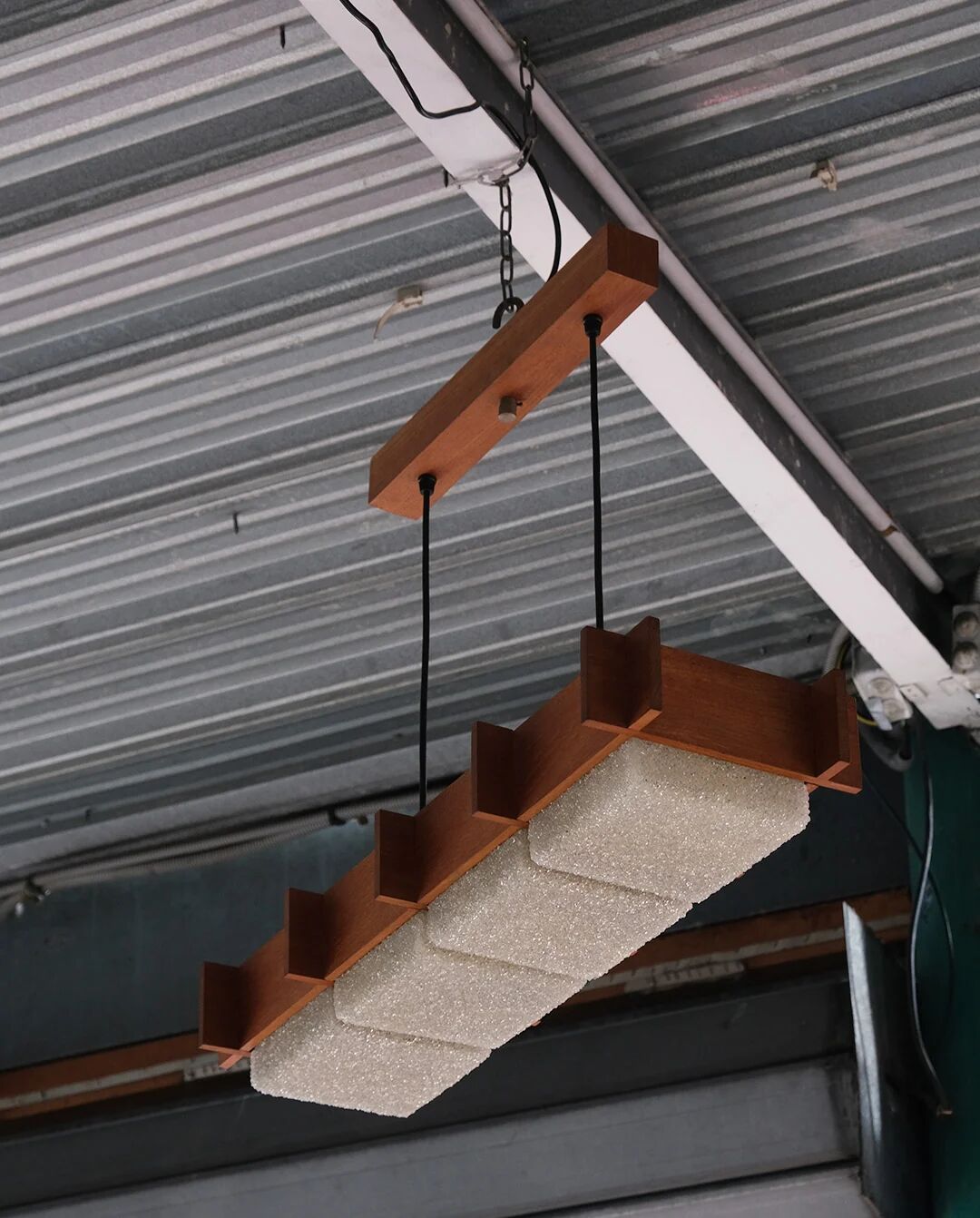Scandinavian suspension in teak and perspex