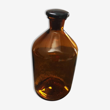 Old pharmacy bottle / apothecary in amber glass early 20 th height 21 cm 1150 cl