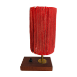Lamp in wood, brass and wool