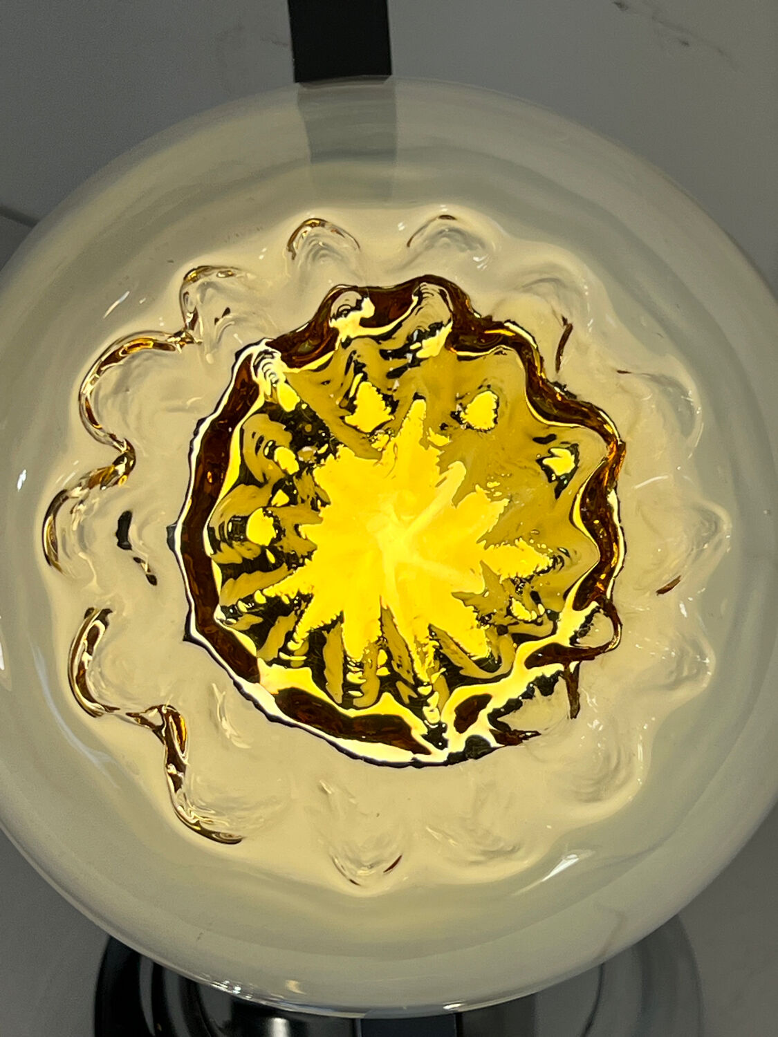 Pair of table lamps with large Murano globes from the 1970s.