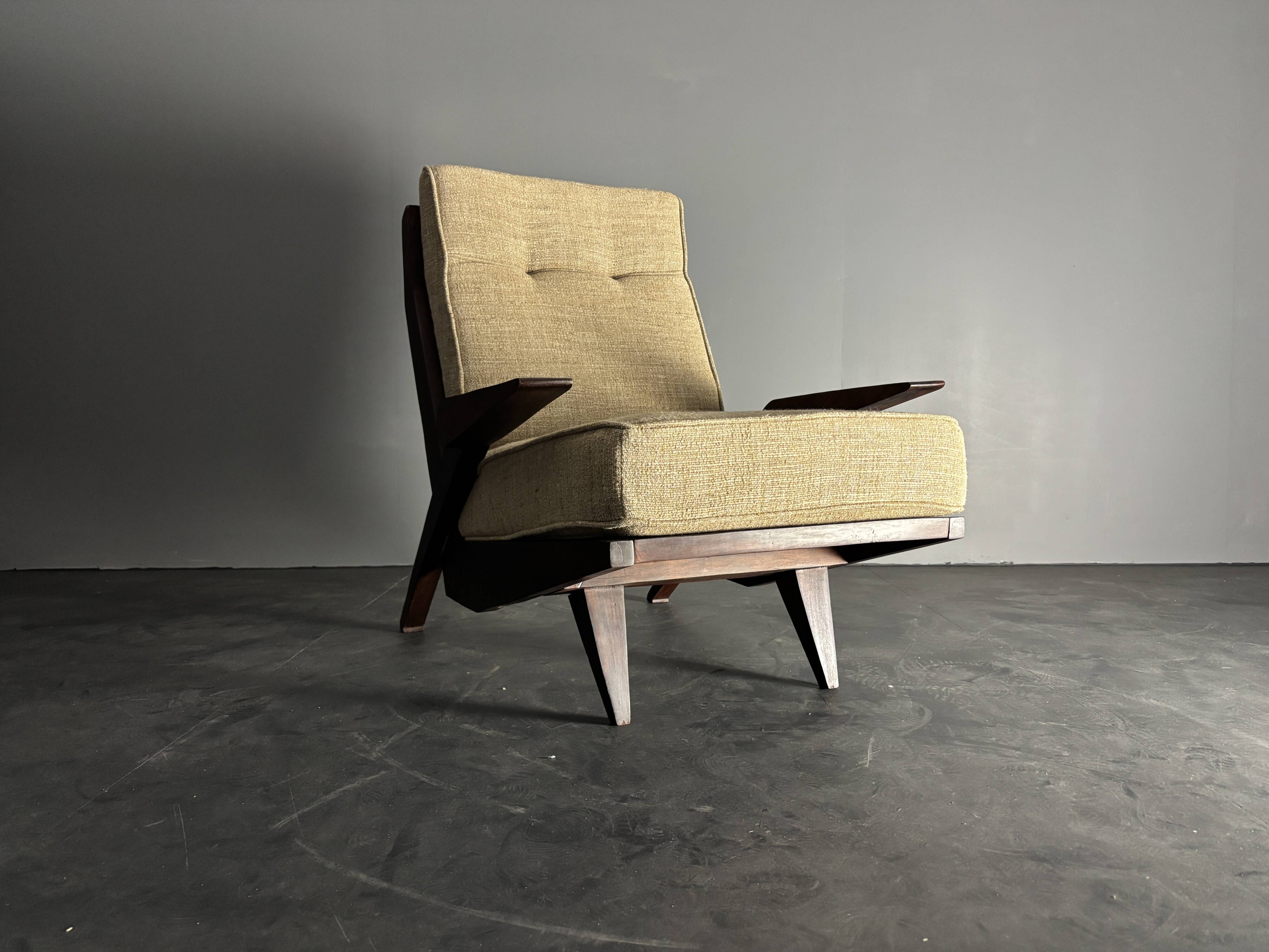 Midcentury Brazilian modernist lounge easy chair by Acacia Gil Borsoi,1950s