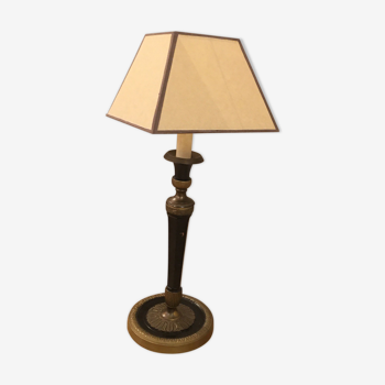 Lampe style Empire et son abat jour