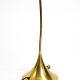 1980s brass halogen table lamp by Florian Schulz model Esa with gooseneck