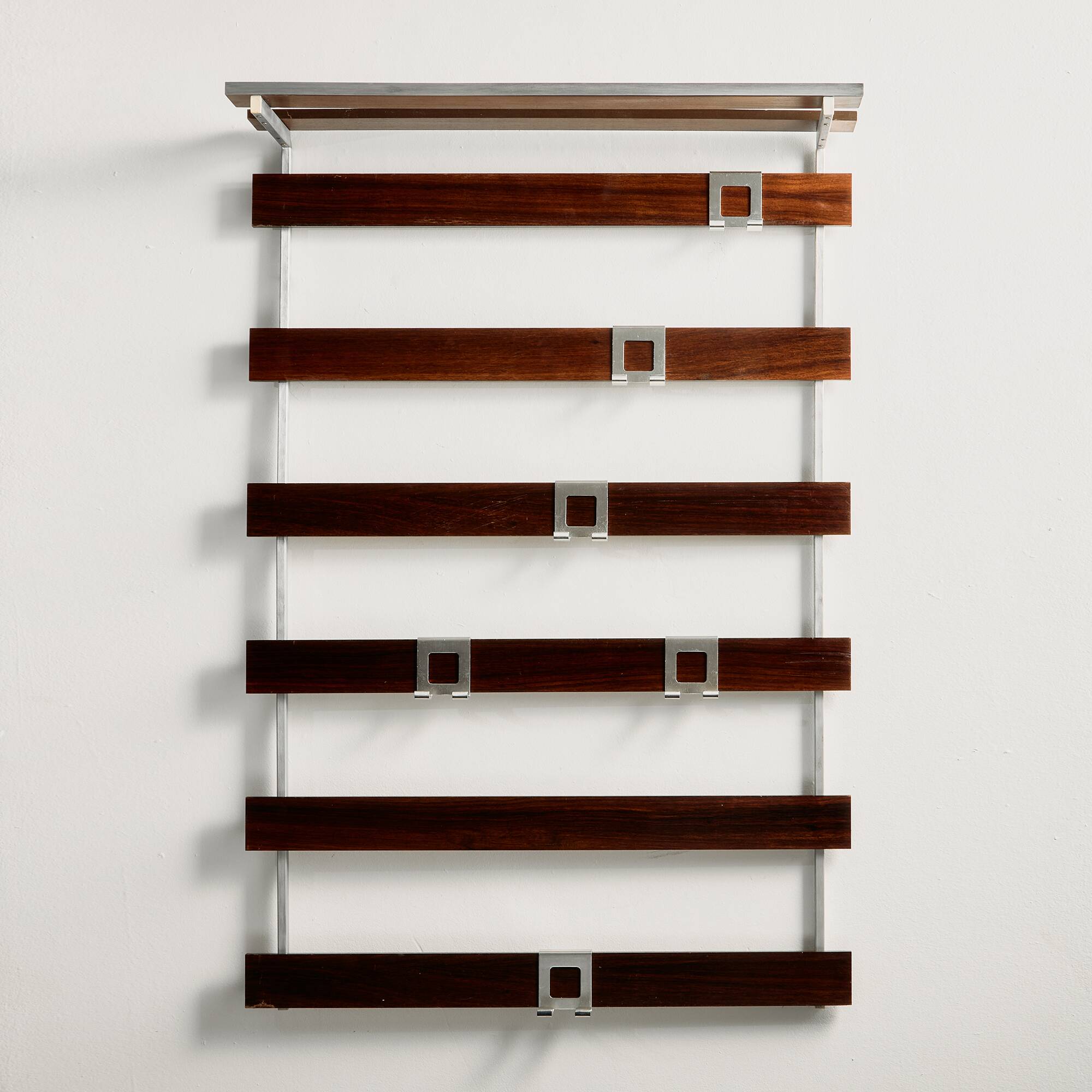 Coat rack in rosewood and metal