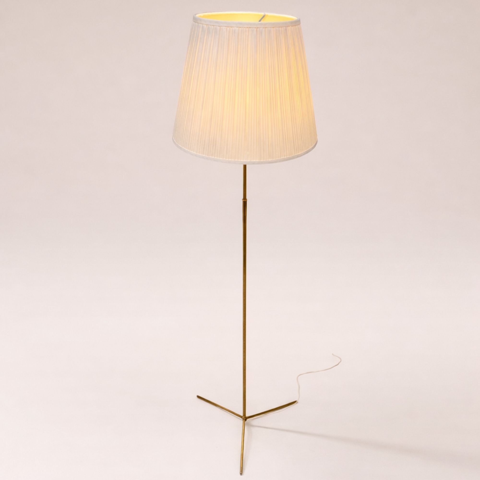 Brass floor lamp attributed to Svend Aage Holm Sorensen.