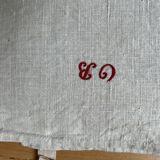 Set of 6 antique monogrammed linen tea towels