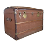 Antique travel trunk wood leather sheath circa 1900