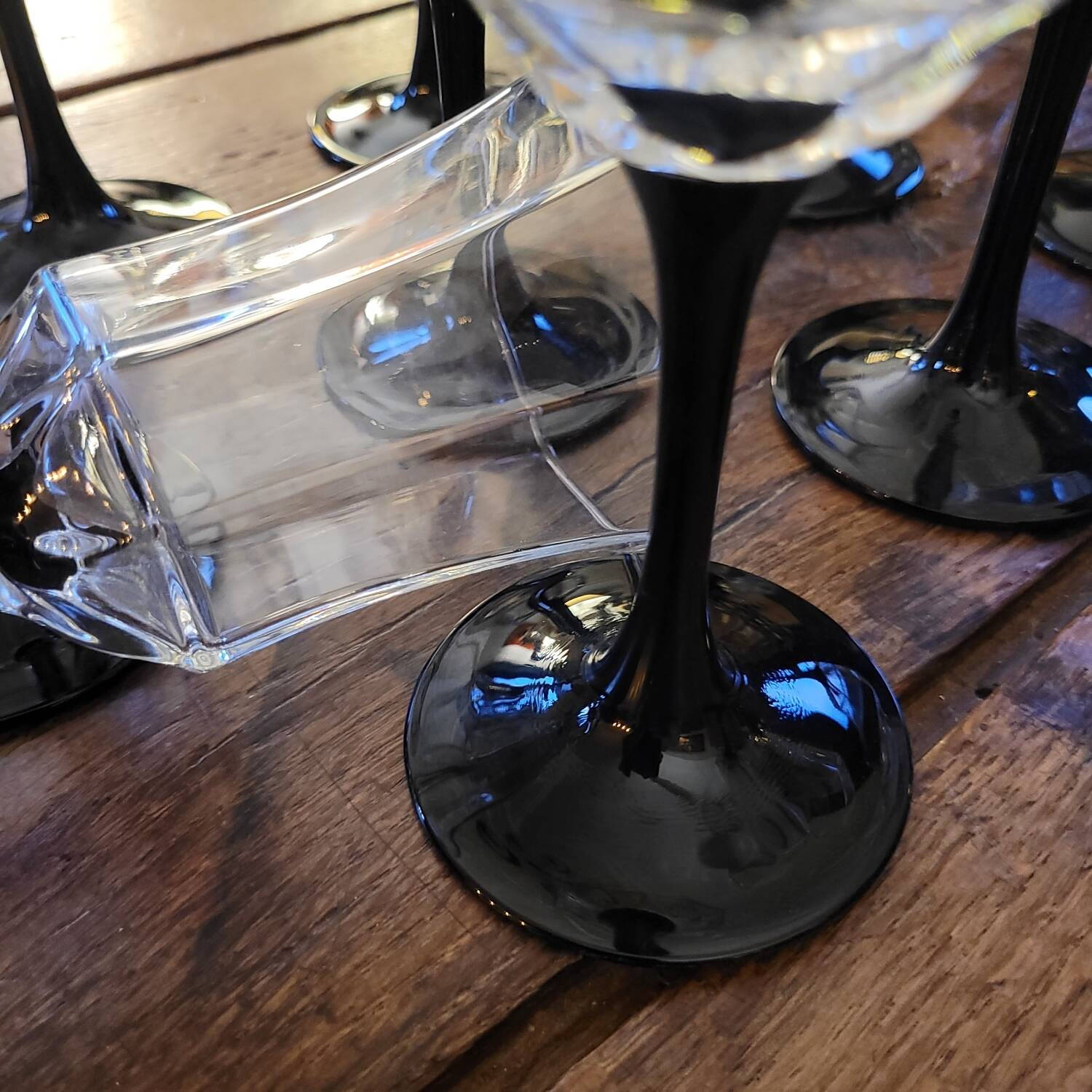 11 Octime Luminarc glasses - Black stem - 1980s