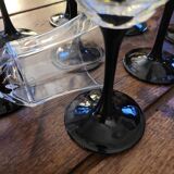 11 Octime Luminarc glasses - Black stem - 1980s