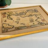Carte marine océan atlantique vintage, encadrée