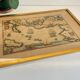 Vintage Atlantic Ocean Marine Map Gold Leaf Frame