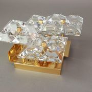 Magnificent pair of crystal wall lights by Kinkeldey, Germany, 1970s.