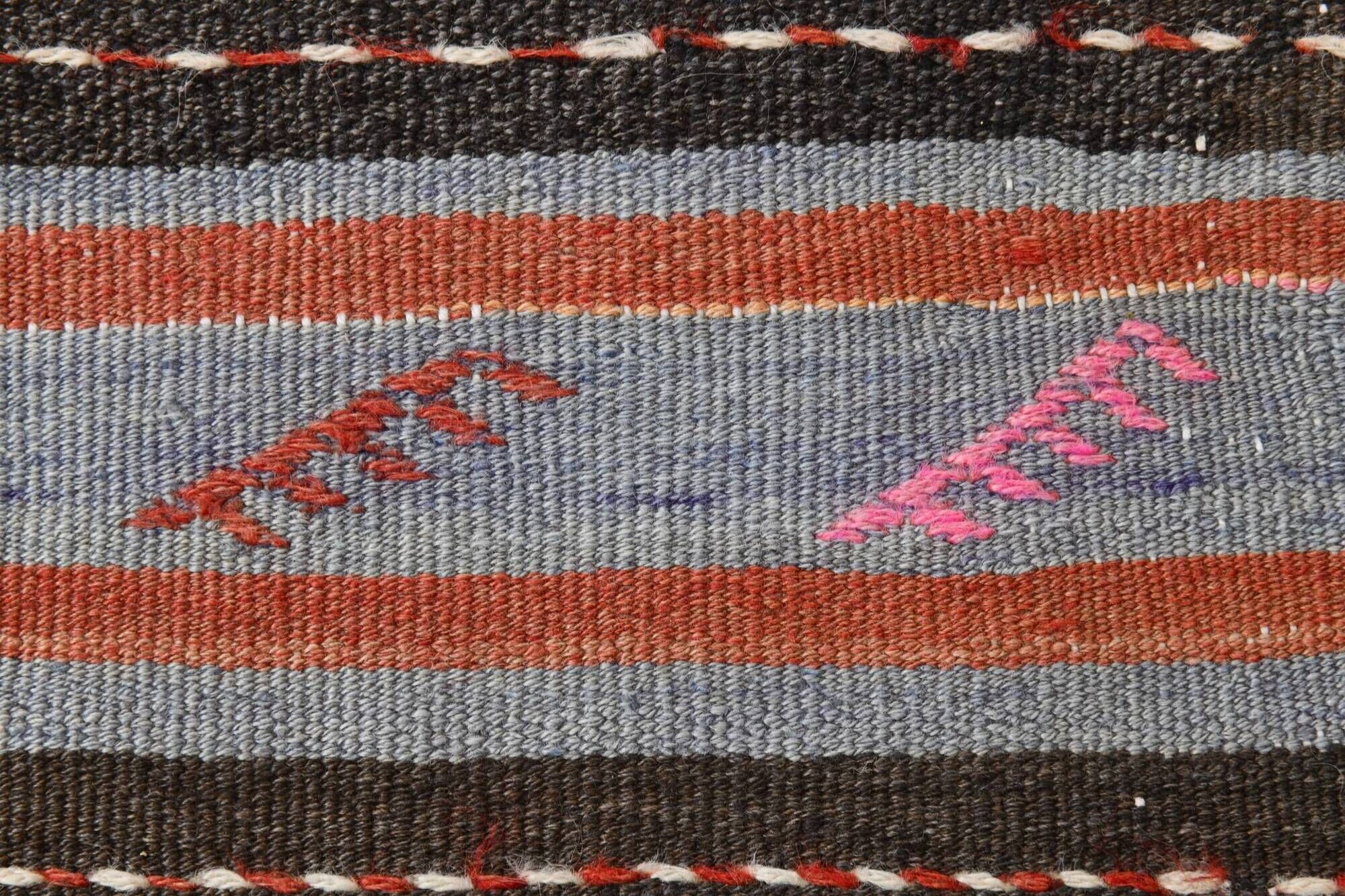 5x8 Kilim Striped Multicolor Kilim Rug,Oushak Handmade Area Rug,134x2145 Cm