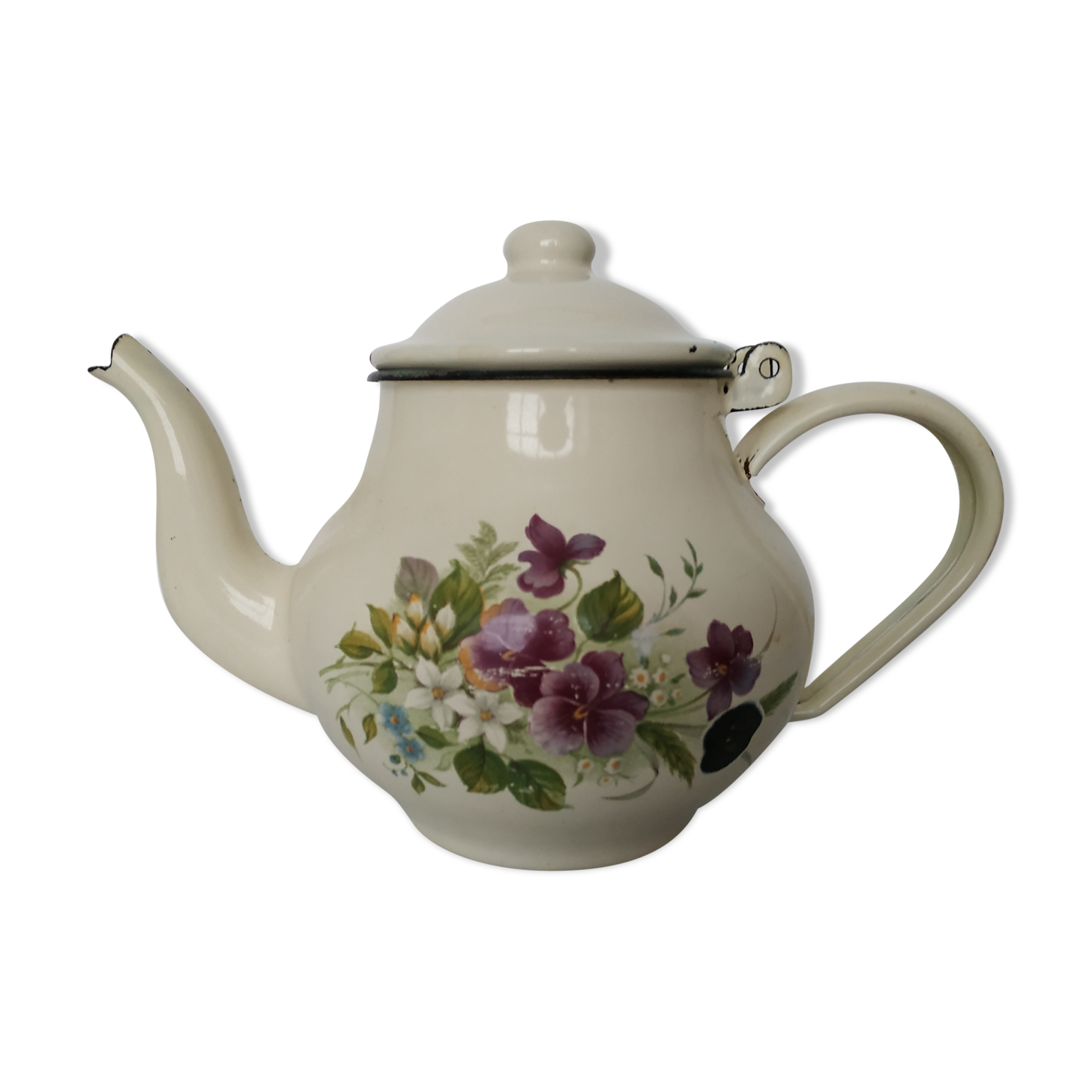 Enamelled teapot
